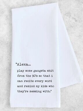 NWT SARCASTIC 100 Percent Cotton White Tea Towel